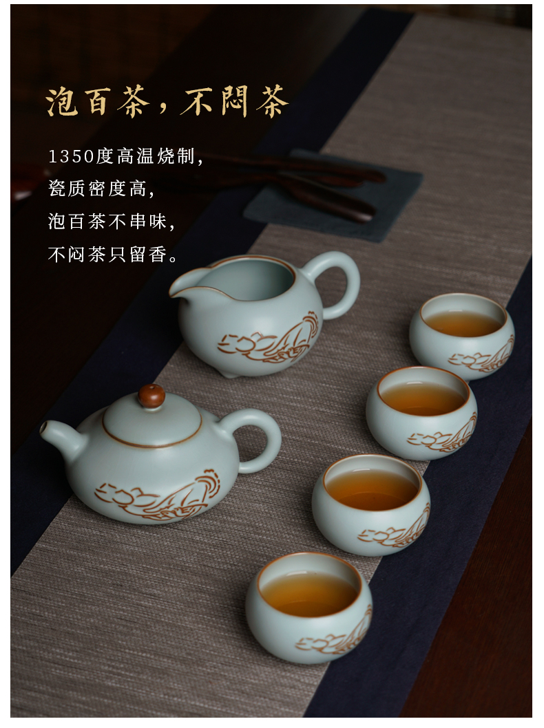 Green has already your up single pot hand flat pot teapot to restore ancient ways your porcelain of jingdezhen ceramics kung fu tea Green home day