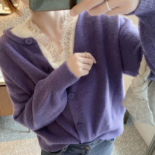 Белый кружевной приятный телу зимний ретро трикотажный свитер, V-образный вырез, в западном стиле, облегающий крой