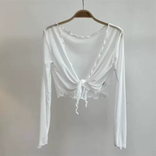 Трикотажный летний кардиган, тонкая сетчатая накидка, куртка, подходит с юбкой, защита от солнца, V-образный вырез