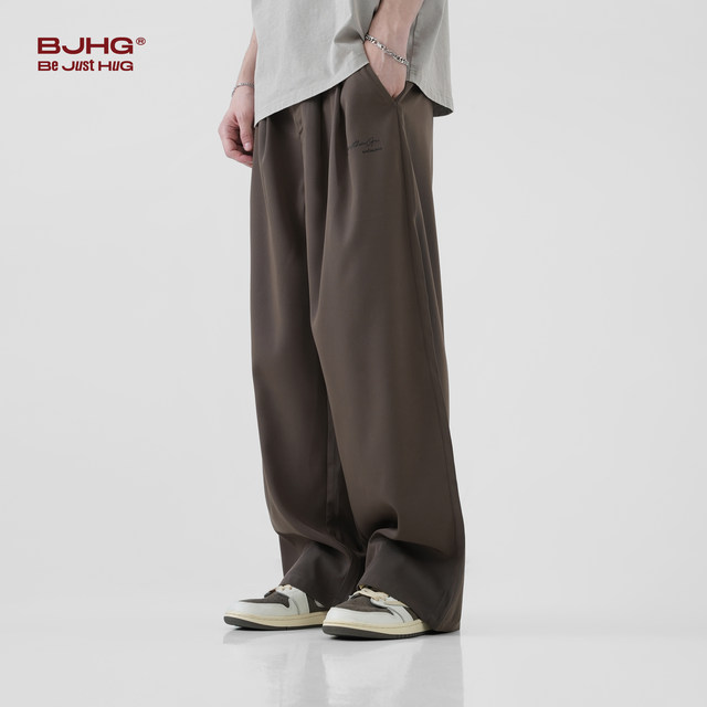 BJHG ພາກຮຽນ spring ແບບຊະຊາຍ American Cleanfit drape suit pants ກາງເກງກະເປົ໋າຊື່ຂອງຜູ້ຊາຍວ່າງ