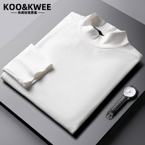 Duvet men sweater knit undershirt line clothes male and half high collar uptrend pure color big code autumn and winter