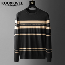 Thin mens sweater-knitted sweatshirt blouses 2021 new fall sweaters with long sleeves trend round neckline striated undershirt
