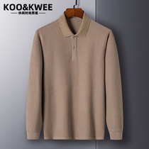 Autumn Winter New Shirt Collar Sweater Knit Undershirt Male Pure Color Casual Middle-aged Woolen Sweatshirt Collar Dad Dress