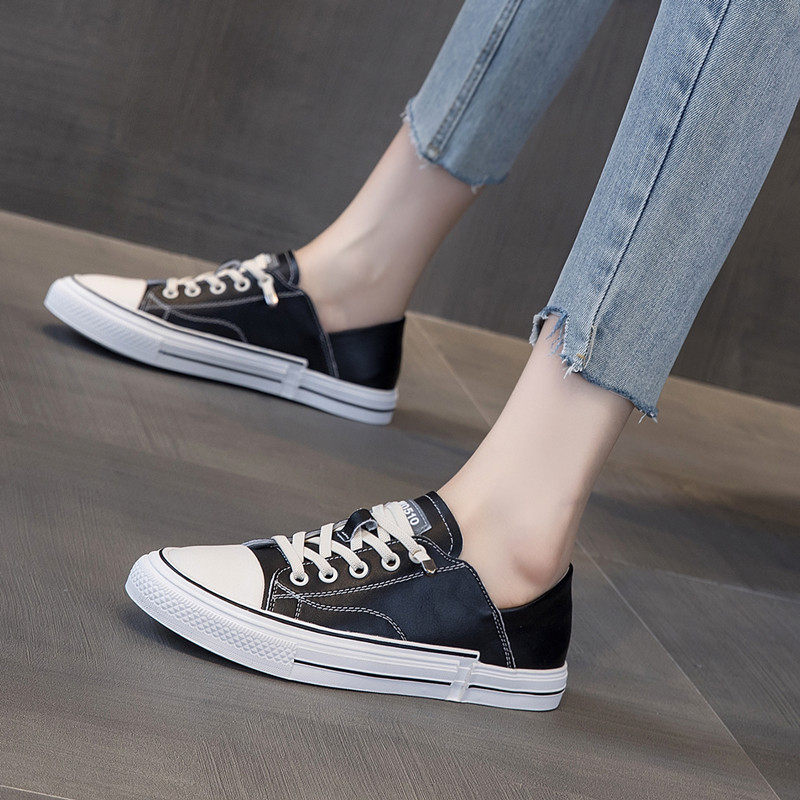 Serious leather white shoes female spring and summer 2023 new breathable leisure and spring and autumn single shoes