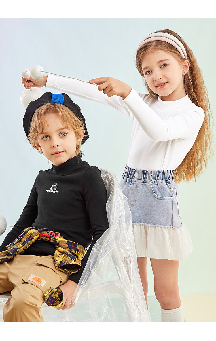 Hush Puppies 暇步士 中大儿童打底衫长袖上衣 聚划算天猫优惠券折后￥69包邮 男、女童105~170码多色可选