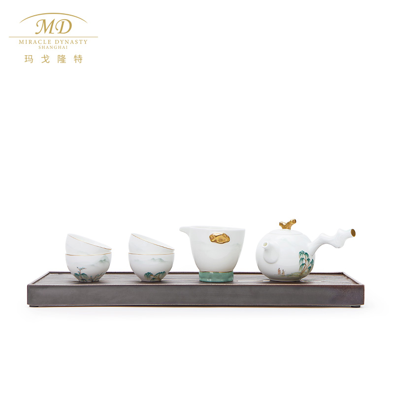 Margot lunt west lake feast eight skull porcelain tea set to listen to the wind 45% ipads porcelain kung fu tea set tea tray