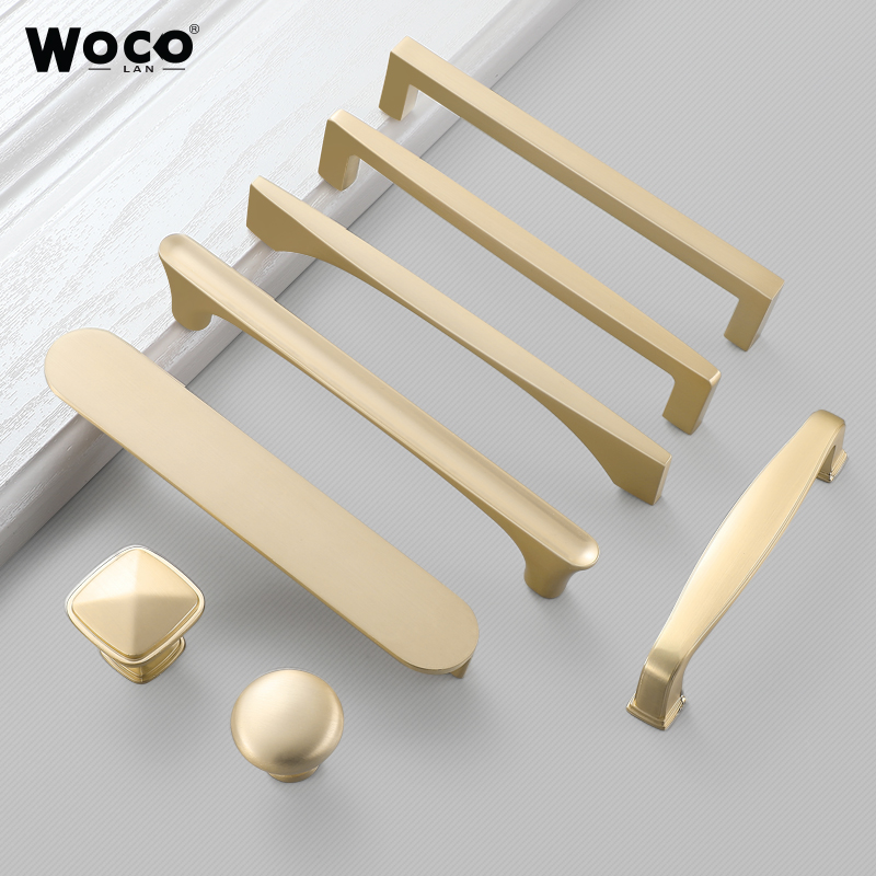 Brushed gold modern minimalist cabinet door handle copper wardrobe handle drawer overall cabinet door Nordic furniture small handle