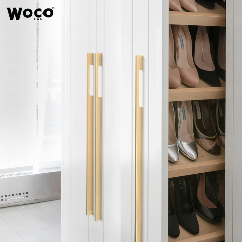 Volanke minimalist modern frosted black hardware Nordic cabinet door handle overall cupboard wardrobe handle drawer wire drawing gold