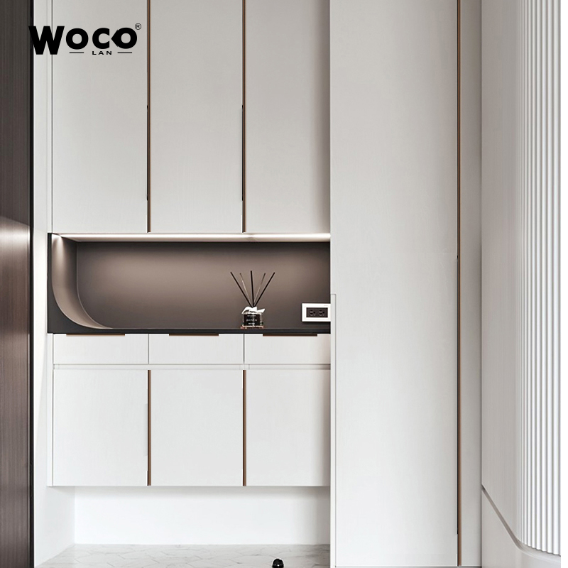 Champagne gold bronze invisible cabinet door handle wardrobe handle overall cabinet door modern minimalist drawer long custom handle