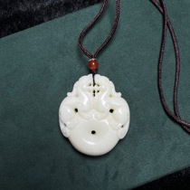 Xian specialty Lantian jade double Pixiu peace buckle natural living jade floating green Pixiu peace jade pendant same style for men and women