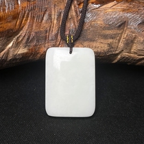 Xian specialty Lantian jade natural A goods live jade Ping An Wu Shi brand milk green bottom floating blue green emerald terracotta warriors and horses the same style