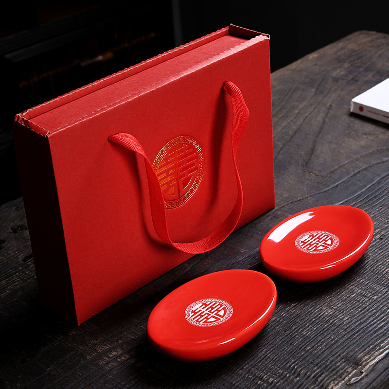 Ceramic Red Soap Dish Makeup Room Soap a pair of Chinese Creative Home Soap Dish Wedding items Great All