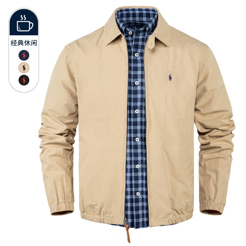 North American Rl Ralph Lauren Spring and Autumn Business Casual Pure Cotton Lapel Jacket Veteran Paul Men's Jacket