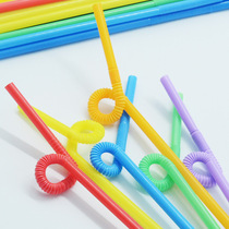 Color creative handicraft art straw Children diy production material bendable plastic milk tea disposable straw