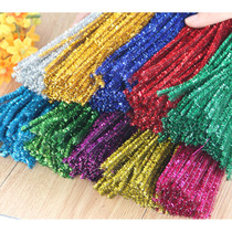 Glitter glitter twist twist stick childrens kindergarten diy creative handmade material color wool bar hair root educational toy