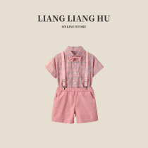 Childrens dress boys summer suit British baby host performance dress flower girl birthday wedding suit