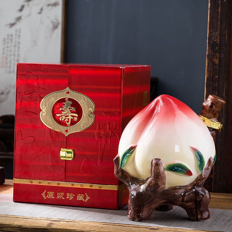 Jingdezhen high - grade household gifts bottle bottle ceramic bottle is empty wine bottles to save 5 jins of peach jars