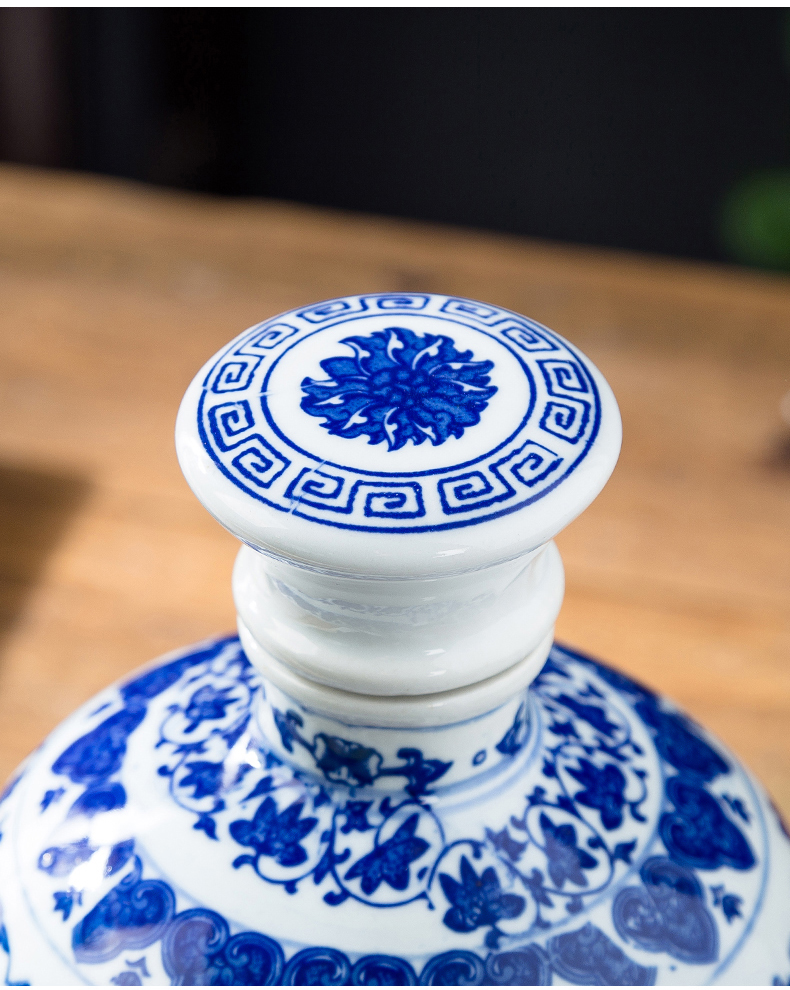 Jingdezhen ceramic porcelain jars 1 catty 2 jins of 3 kg 5 jins of empty wine bottles sealed jar of wine jugs of it