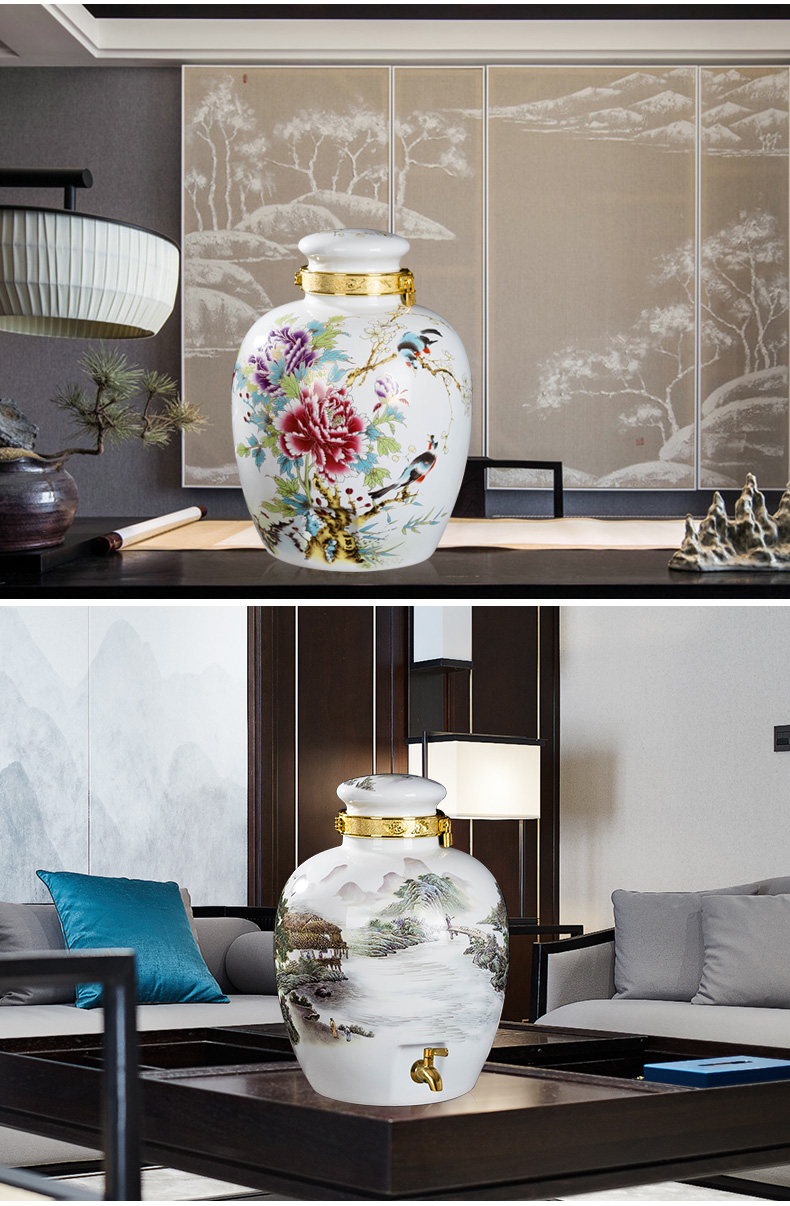 Jingdezhen household bottle ceramic jars seal little hip liquor jugs Chinese 10 20 30 jins of empty wine bottles