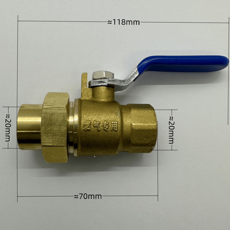 Gas-Specific Bany 1/2 Inch and 3/4 Inch Double Internal Thread Single Union Ball Valve Water Heater Switch Gas Stove Valve 4X3