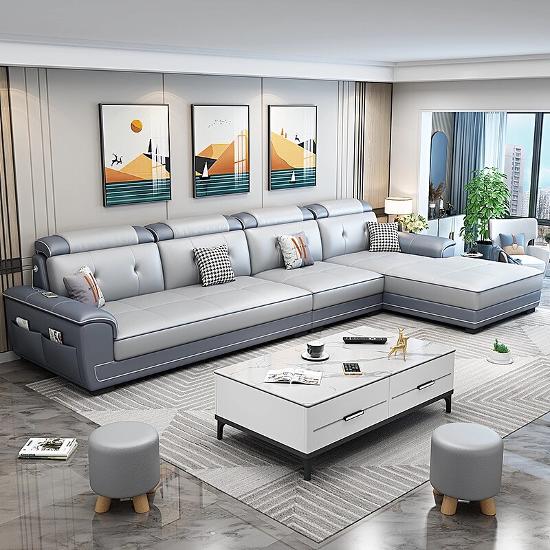 Nordic Bart sofa Modern minimalist Small family Living room Minimalist Light Lavish Latex Tech Cloth Sofa Combo Suit