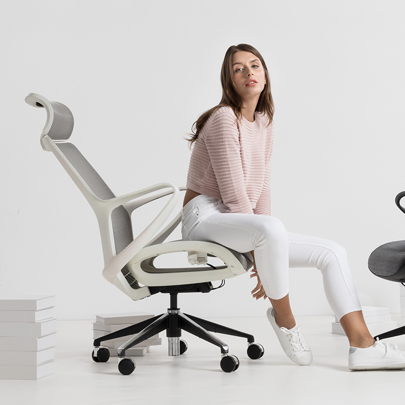 Jieao computer chair ergonomic design simple fashion office chair sedentary waist protection home study electric competition net chair