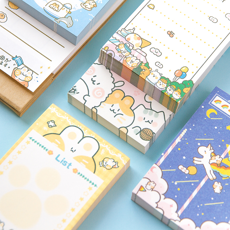 Small Classmates Convenience Stickers Korea Ins No Stickiness High Face Value Cute Cartoon Teenage Girl Convenience Stickon students use convenience stickers Japanese hand ledger stickers Little Benko big message board