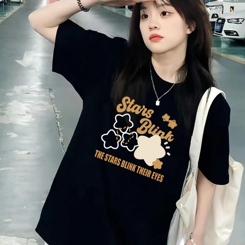 Big Kids' Pure Cotton Short-Sleeved T-Shirt for Girls, Spring and Summer Thin Style, Loose Oversize Half-Sleeve Top for Middle and High School Students Big Kids' Pure Cotton Short-Sleeved T-Shirt for Girls, Spring and Summer Thin Style, Loose Oversize Half-Sleeve Top for Middle and High School Students