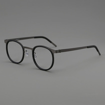 Muchuan Jiangwen same style myopia glasses Japanese pure titanium ultra-light womens retro big face round eye frame frame mens tide