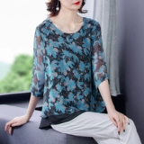 Шифоновая летняя модная футболка с коротким рукавом для отдыха, V-образный вырез, подходит для подростков