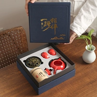 Красный Xishi 1 Pot, 2 чашки (синий), сопровождаемый способом+прозрачная сумка