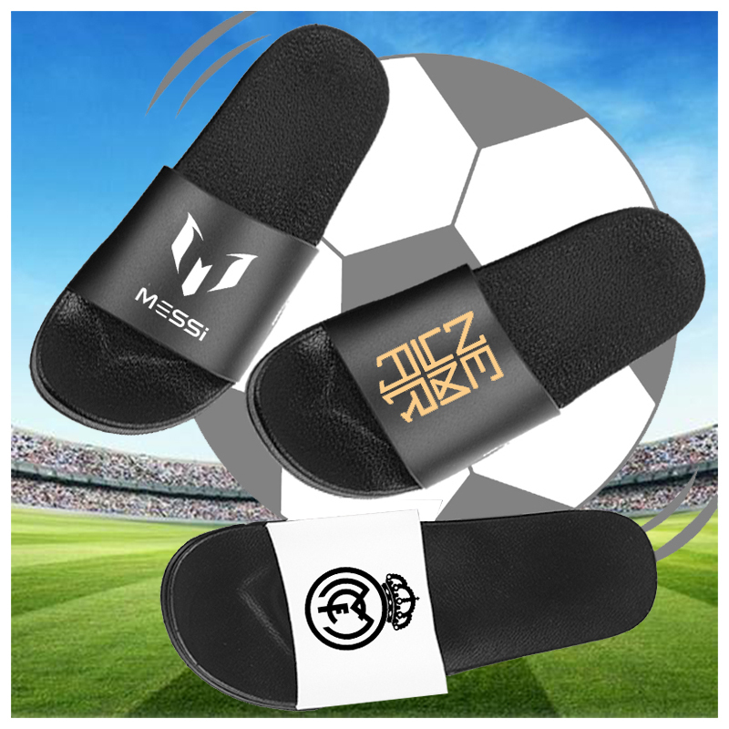 Football Star Slippers for Men, Trendy Brand J Messi Neymar C Ronaldo, Outdoor Wear, Champions League, Indoor, Barcelona, World Cup, Women's Slippers
