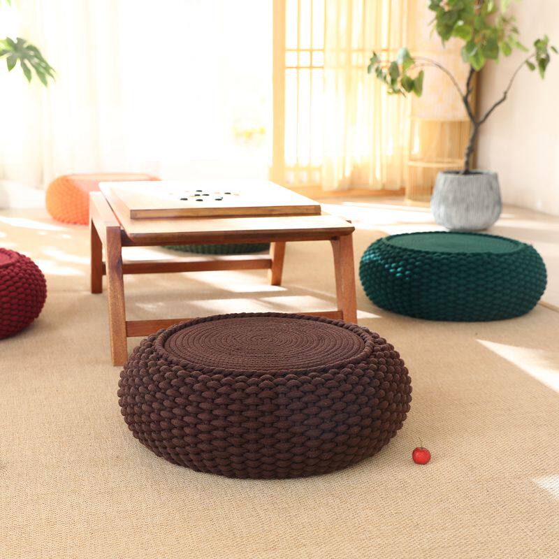 household lazy cushion tatami futon padded cushion Japanese floor cushion meditation cushion rope braided pad