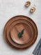 Solid wood round plate plate ebony wooden round plate wooden dessert dried fruit nut melon seed plate plate homestay tableware