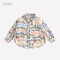 lzyz childrens clothing childrens shirt boys long-sleeved shirts baby kids foreign air tops spring and autumn coats autumn wear tide