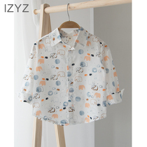 LZYZ kids boys shirt long sleeves kids cotton shirt foreign style thin style boys spring and autumn baby top tide