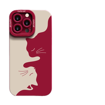 QBIG is suitable for Apple (free high-definition film) new 15promax liquid silicone 14plus silhouette 13pro cartoon cute 12 mens and womens 11 lens all-inclusive soft shell protection