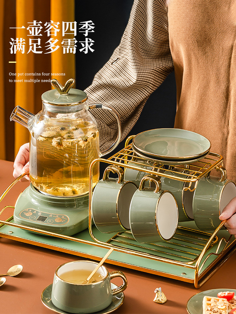 Modern light luxury living room household glass water set Tea cup Kettle cup High temperature resistant teapot Ceramic water cup