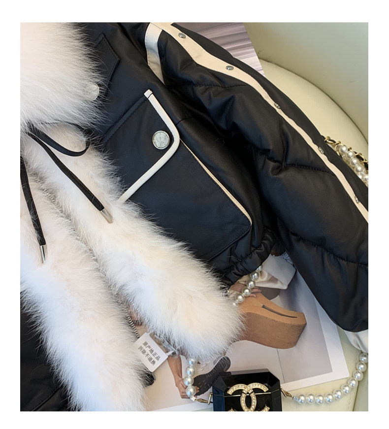 Старинное пальто 【原创小众】黑色棉服女2023冬季新款加绒加厚短款毛绒外套ins潮