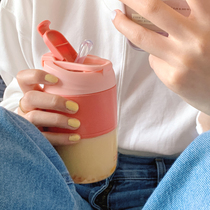 Design sense mug Coffee cup Couple water cup with lid Girl ins wind office cute large capacity