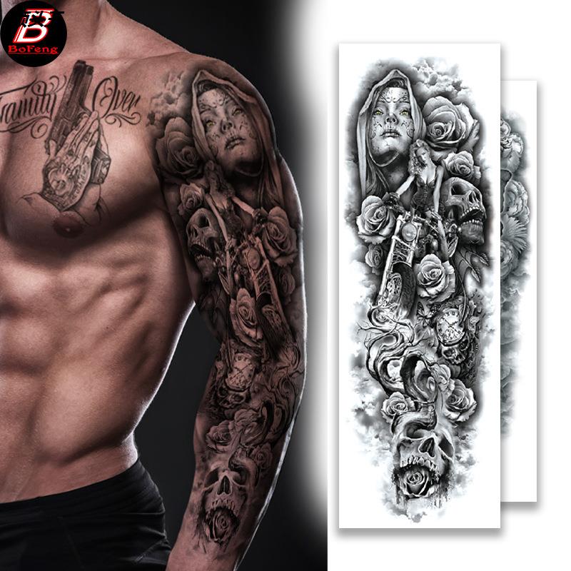 Spot wholesale full arm tattooed with waterproof floral arm male and female arm tattooed sticker cross-border European and American full arm tattoo