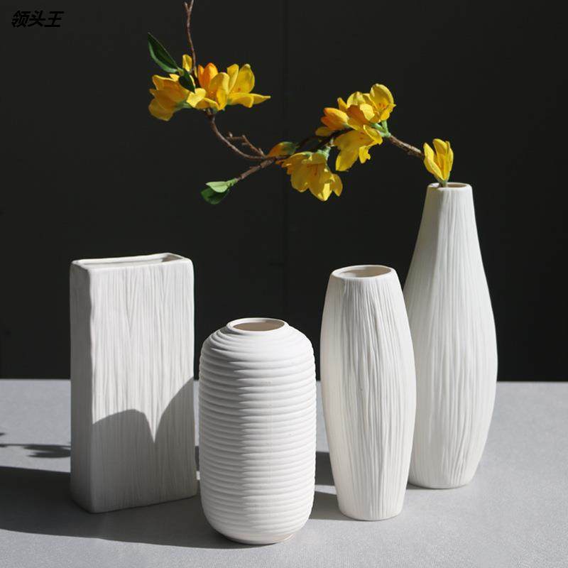 Wholesale European-style white ceramic vase office Home Ornament TV Cabinet Pendulum floral floral handicraft logos-Taobao