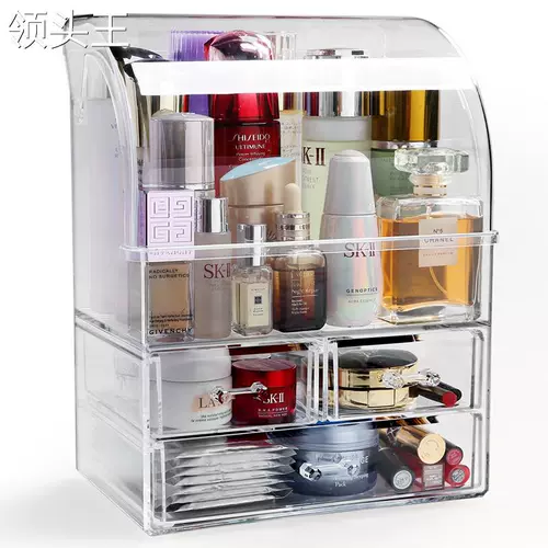 Прозрачная пылепроницаемая косметическая коробка для хранения настольная стойка