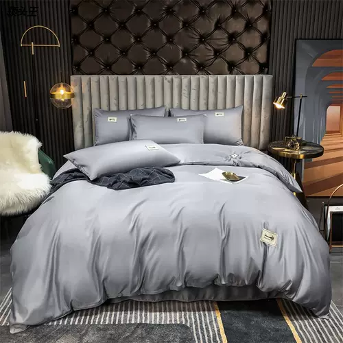 Комплект, шелковая простыня, пододеяльник, прямые продажи с завода, скандинавский стиль, 4 предмета, простой и элегантный дизайн, подарок на день рождения
