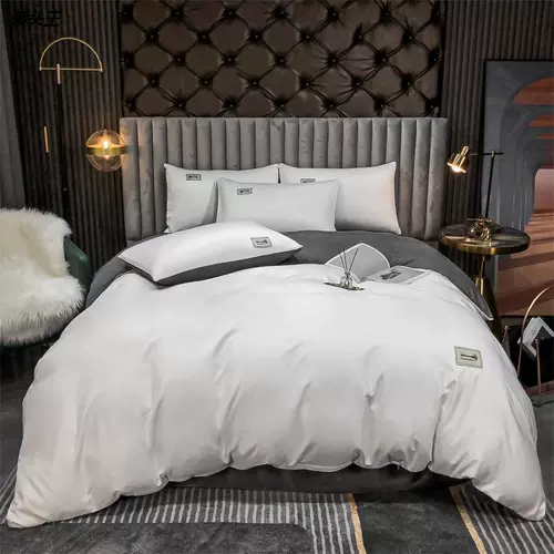 Комплект, шелковая простыня, пододеяльник, прямые продажи с завода, скандинавский стиль, 4 предмета, простой и элегантный дизайн, подарок на день рождения