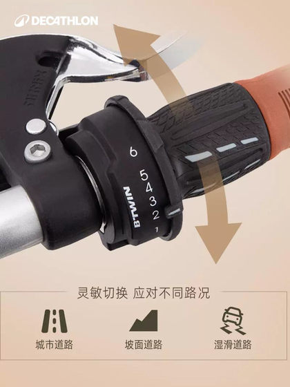 迪卡侬儿童自行车中大童20寸6-12岁女孩单车自行车变速小孩童车A