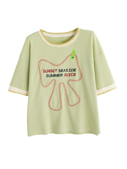 小众设计感短袖t恤女夏季韩版宽松大码女装百搭华夫格假两件上衣