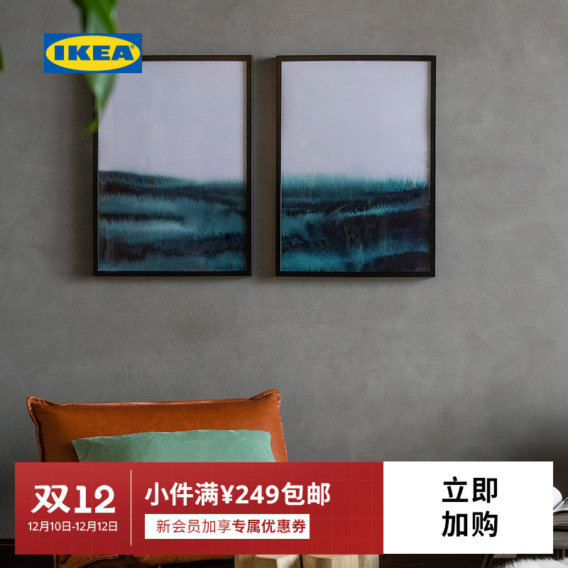 IKEA IKEA RIBBA Reba picture frame black thin frame mounted picture frame photo frame modern minimalist Nordic style living room