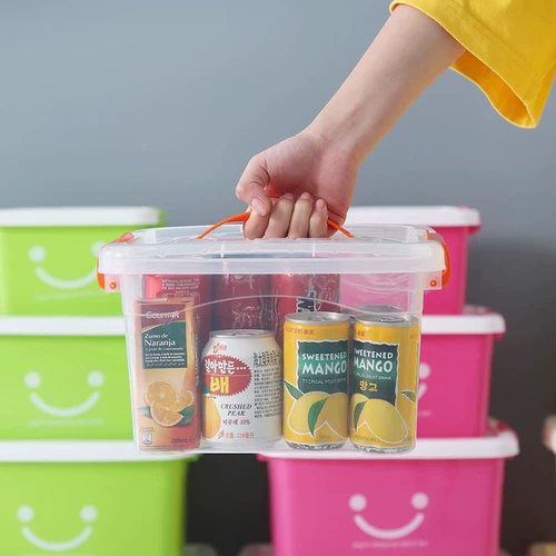 Yue Points, кухонный ящик для хранения деталей, ящик для хранения предметов, товары для дома, большие и маленькие, с крышкой, смайлик, простой синий