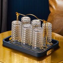 Porcelain wood furniture household Nordic light luxury style glass wine glass water cup cup set Living room teacup cup set